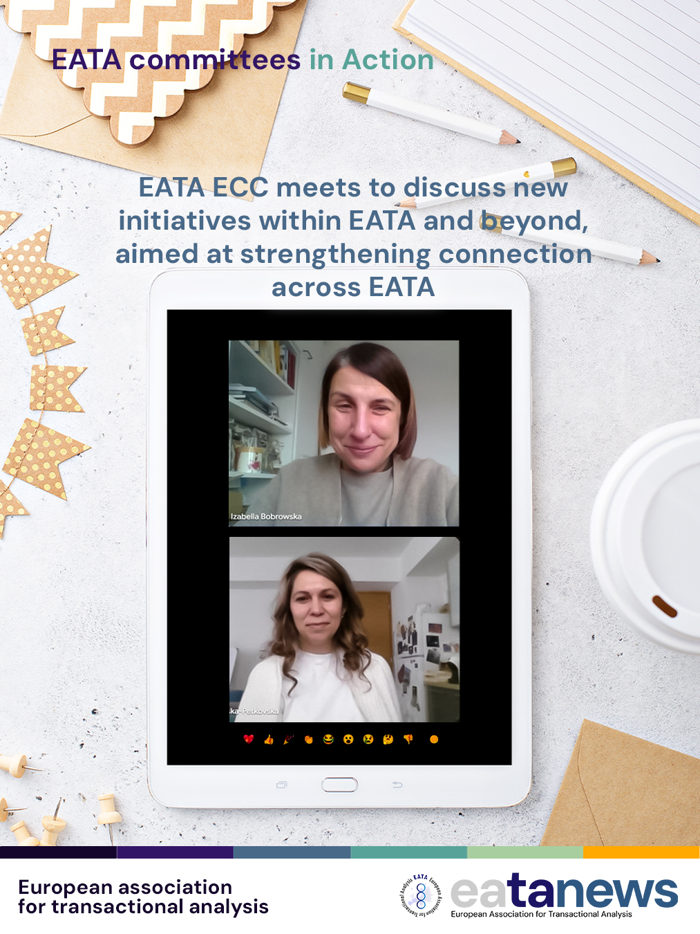 EATA ECC meets to discuss new initiatives within EATA and beyond, aimed at strengthening connection across EATA.
✨ The members of the ECC have planned a full and inspiring agenda for 2026, with a strong focus on extending cooperation between committees 🤝
During and after the meeting, colleagues shared ideas, exchanged perspectives, and discussed new initiatives aimed at the further development of connection and collaboration within EATA 🌍💬
Looking ahead, the ECC also planned follow-up meetings with representatives from other committees, ensuring that shared ideas are transformed into concrete actions and meaningful outcomes 🚀🛠️
We wish them lots of enthusiasm and fresh ideas as they move forward 🚀