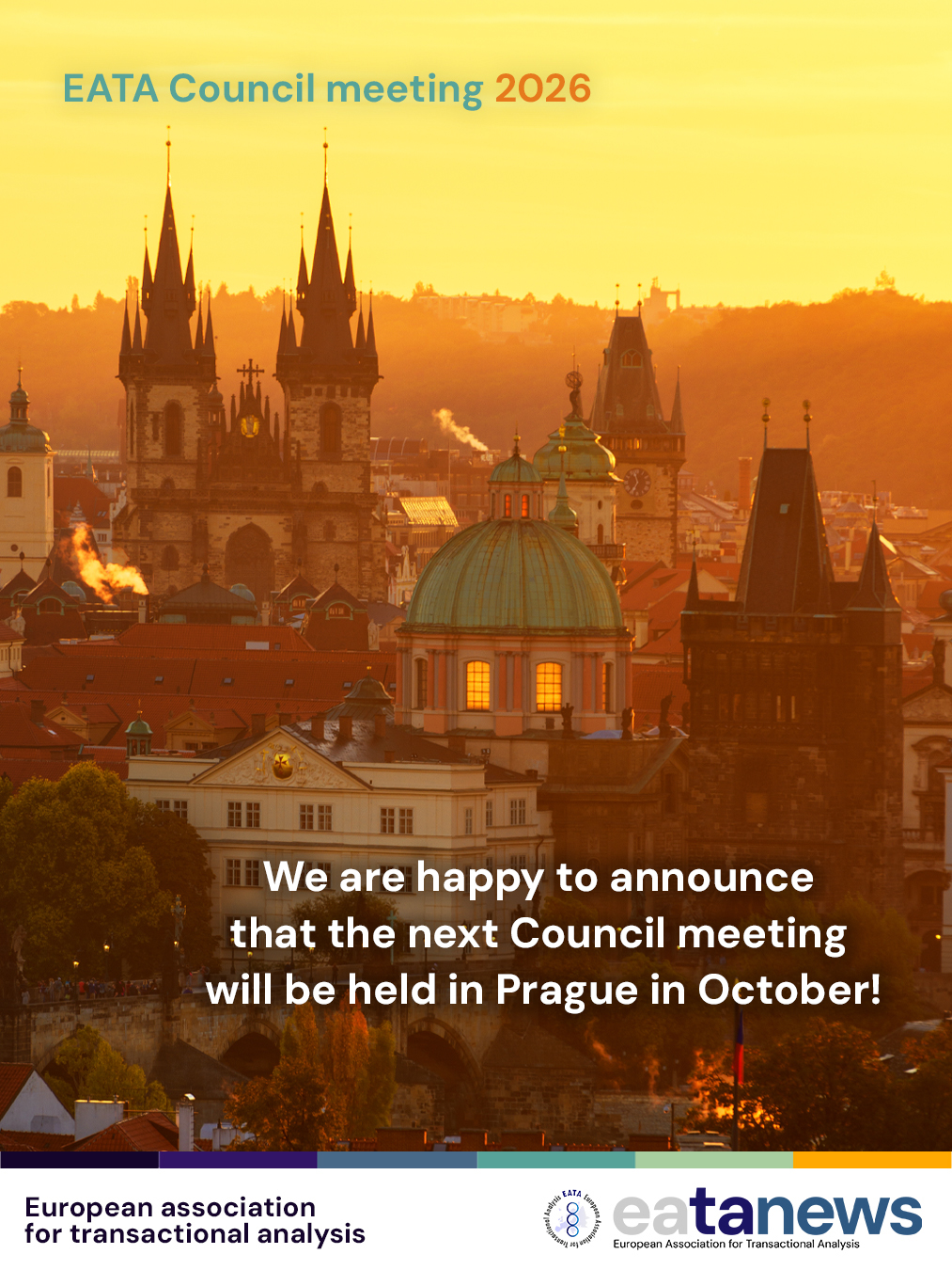 We’re happy to share that the next EATA Council meeting will be held in Prague this October 🇨🇿🍂, with the support of the Czech national association, CATA. We’re really looking forward to meeting there and to working together in the Czech Republic 🤝✨ in the City of a Hundred Spires 🏰.