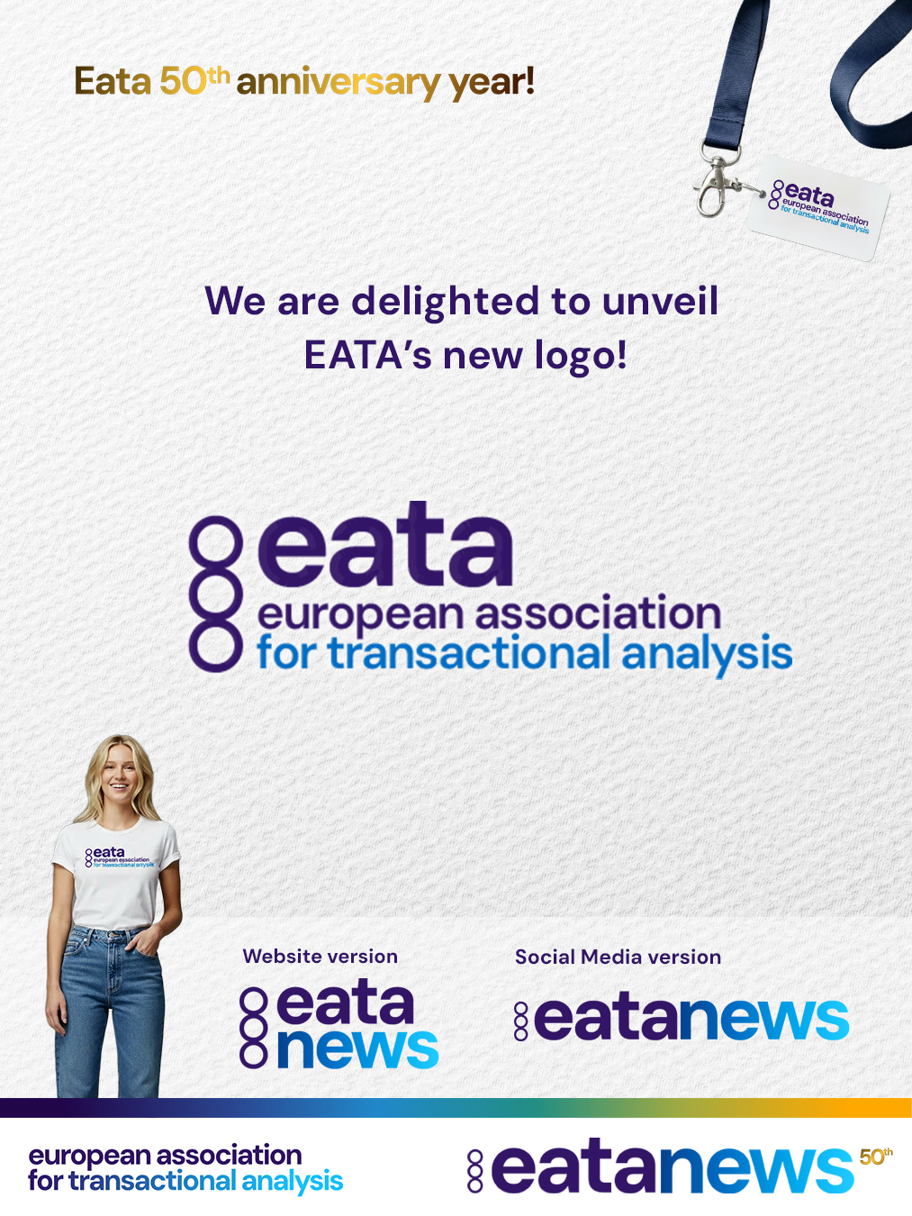 Dear Members,
On the occasion of EATA’s 50th anniversary, we are delighted to present to you the first gift in a series of surprises that we will be unveiling throughout this special year 🎁✨ And this one is truly significant.
After long consideration, careful reflection, and an extensive search for the right solution, we are proud to introduce the new EATA logo 🎨
The new logo was designed by our webmaster, Javier Cormenzana, in close collaboration with the Communication Committee 🤝 It was selected from several proposals through a process involving National associations’ delegates, presidents, and the Executive Committee, whose feedback and perspectives were an essential part of the final decision.
While the original EATA logo carries deep historical value and represents an important chapter of our shared identity, we believe that the new logo reflects who we are today — a modern, dynamic, and evolving European association with an open and connected outlook 🌍 The updated design no longer features a map of Europe, acknowledging the fact that EATA now reaches beyond its original geographical borders and connects professionals across a wider European and international context.
The new logo also offers greater clarity, legibility, and flexibility, with several variations suitable for different communication channels and media platforms, ensuring a strong and consistent visual identity across all contexts 💡📱🖥️
You will soon be able to read more about the full story behind the development and selection of the logo in a special edition of the EATA Newsletter 📰
We hope you will welcome this new visual identity as a meaningful symbol of EATA’s growth, evolution, and future direction — and celebrate it with us as part of this remarkable anniversary year 🎉💜
With warm regards,
EATA
#eata
#eata50anniversary