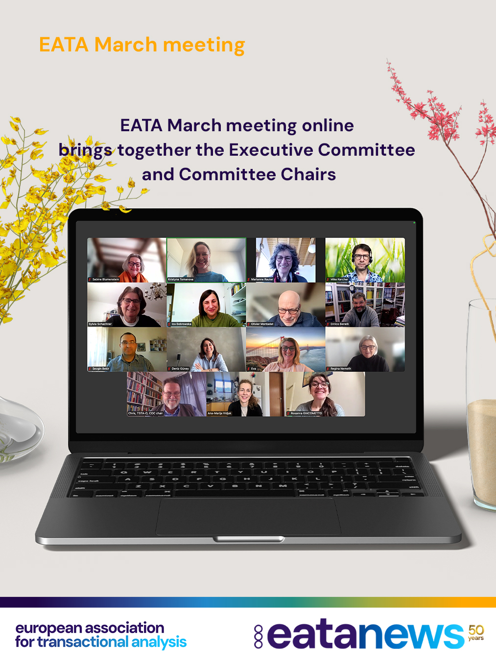 📅 On Saturday, the traditional EATA March meeting took place online, as it has in recent years, helping us save resources while still bringing everyone together.
It was a truly pleasant, collaborative, and productive meeting of the EATA Executive Committee, Chairs of Committees, as well as the Ethics Advisor and the EATA Newsletter Editor. The whole meeting had a very positive atmosphere, and a great deal of work was accomplished. 🤝✨
In addition to the committee reports—clearly demonstrating that the committees are on fire with their work 🔥—the EATA Strategy Group, led by EATA’s Operations Officer, introduced a new way of working with projects and initiatives within committees and across the organisation.
The Executive Committee, together with some committees, continued their work today as well, further developing their respective projects. 💻📊
You can read much more about these new projects and the Strategy Group’s approach in the Anniversary Issue of the EATA Newsletter, which will be released tomorrow. 📬
Stay tuned! 👀
