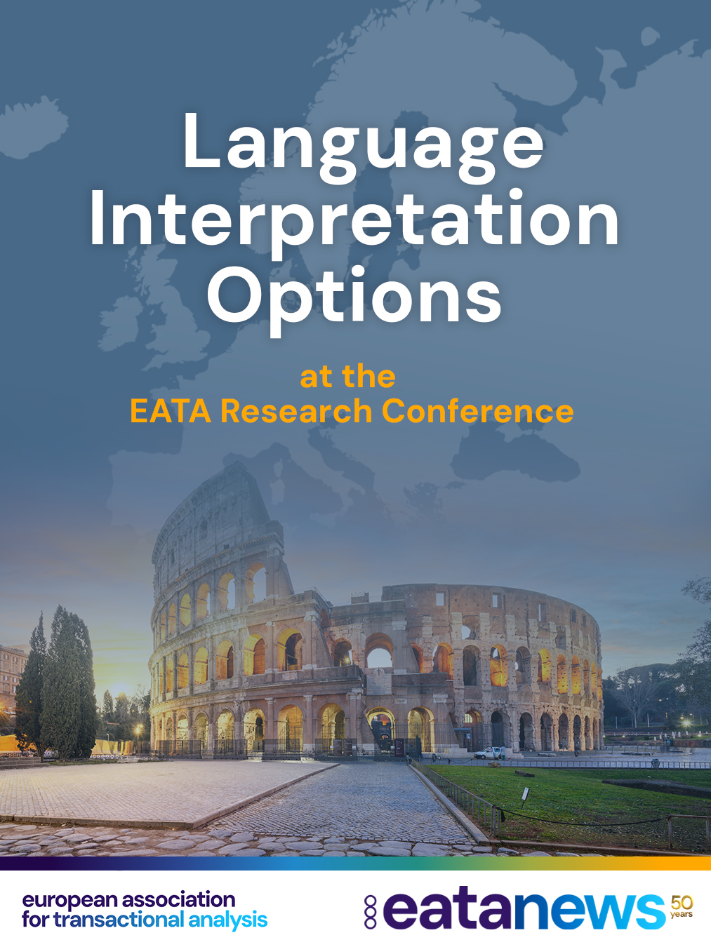 Dear colleagues 🌍
As you know, for the European Transactional Analysis Research Conference to be held in Rome in December 2026, the official language will be English, with translation provided only into Italian.
Since we, as the Organizing Committee, have been receiving requests from other language groups whose members are not familiar with English, we have reached the following decision:
✅ The Organizing Committee will provide interpreters with all the necessary technical support and equipment required for their translation work.
However, interpreters for any additional language groups must be hired and financed by the interested language group itself.
For any questions or requests, please contact the secretary’s office 📩
info@eataconference2026.org
We hope to see many of you in Rome ✨ and send you our warmest regards 💛