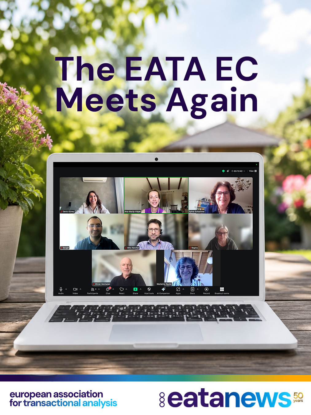 🤝✨ The EATA Executive Committee met again to continue its work and planning for the months ahead!

During our meeting, we discussed preparations for the upcoming Council 📅, the ongoing 50th Anniversary celebrations 🎉, and the EATA Gold and Silver Medal nominations 🏅.

We were delighted to receive so many excellent nominations for the EATA Medals. The quality of the candidates made the selection process particularly challenging – a wonderful challenge to have! 🌟👏

Thank you to everyone contributing their time, ideas, and dedication as we continue celebrating EATA's rich history and shaping its future together. 💙🌍

#EATA #TransactionalAnalysis #EATA50Anniversary