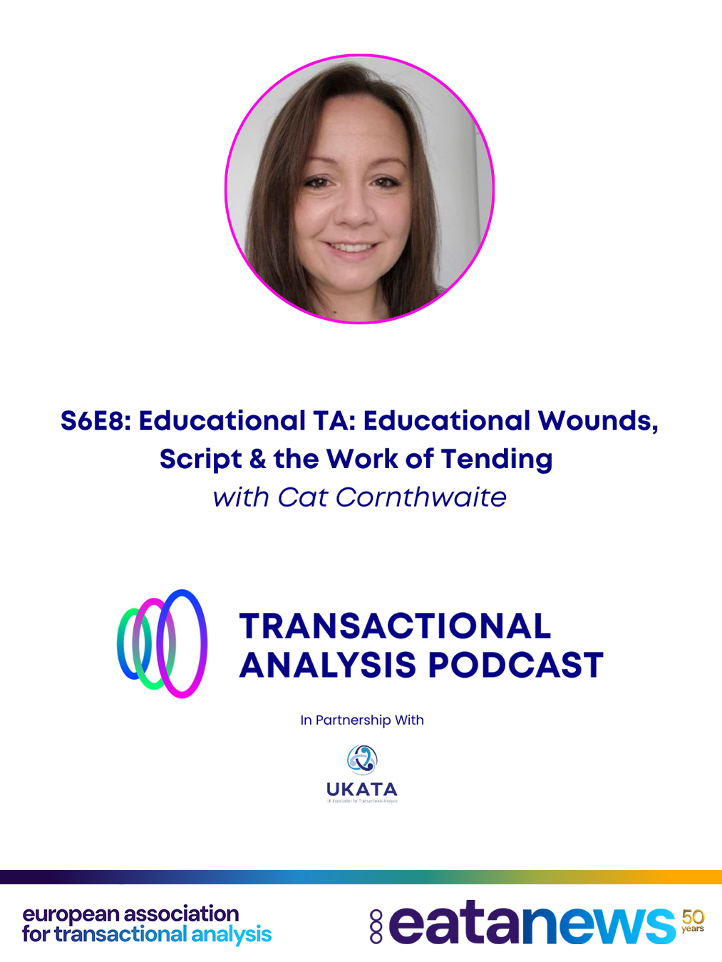 New episode live 🎙️
We’re delighted to announce that a brand new episode of the Transactional Analysis Podcast is out now.
Our guest, Cat Cornthwaite (PTSTA-E) taught secondary English for over a decade before moving into educational TA full time. In conversation with Jr-Earn Lam and Sarah Lowes, she explores:
✔️ Why capable adults can be pulled straight back to early learning experiences the moment they’re new at something again
✔️ Prepping the soil, with Newton and Napper’s learning cycle held close to physis
✔️ Educational wounds in adult learners, drawing on Kirsten Olson’s Wounded by School
✔️ Why we can’t move straight from a wound to a healing affirmation, and what hospicing offers instead
This is a fantastic conversation for TA educators and for anyone new to educational TA.
🎧 Listen now to the full conversation wherever you get your podcasts
www.tapodcast.com
#transactionalanalysis #ta #tapodcast